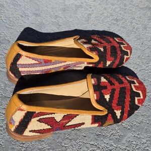 Ocelot Market Kilim Shoes Sz 9  sole-hard leather lining-lambskin Womens